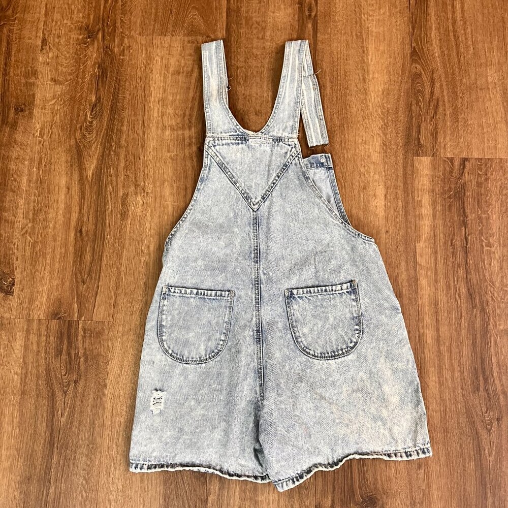 Vestique Vintage Vibe Acid Wash Distressed Overall Shorts Sz M - Picture 8 of 12
